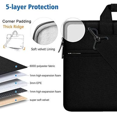HSEOK BOLSA DE HOMBRO PARA ORDENADOR PORTÁTIL 13 13.3 13.5' COMPATIBLE CON MACBOOK AIR/PRO 13.3 SURFACE BOOK 13.5' - 3