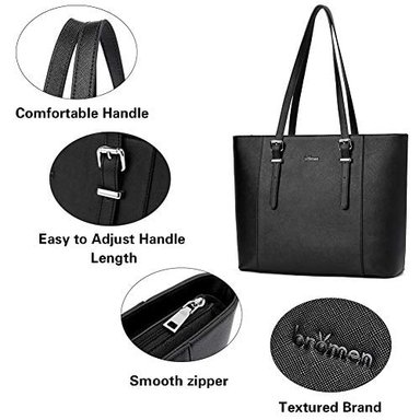 BOLSA DE PIEL PARA ORDENADOR PORTÁTIL PARA MUJER BROMEN 15.6' BOLSA DE TRABAJO CON COMPARTIMENTO ACOLCHADO - 5