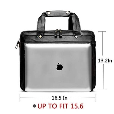 MALETÍN DE PIEL GLOBAL SHOPEX PARA HOMBRE BOLSA ORDENADOR PORTÁTIL IMPERMEABLE ESTILO RETRO PARA NEGOCIOS VIAJES BOLSO DE MANO - 5