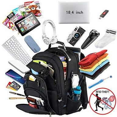 MOCHILA DE ORDENADOR PORTÁTIL 18.4 PARA HOMBRES MOCHILA EXTRA GRANDE DE 55 L CON PUERTO DE CARGADOR USB APROBADO POR TSA - 4