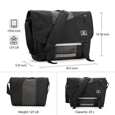 BOLSA DE MENSAJERO PARA MUJERES OIWAS LONA 15.6' PORTÁTIL SATCHEL MALETÍN PARA HOMBRE CROSSBODY - 2