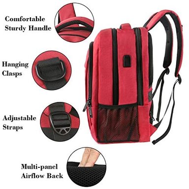 MOCHILA GLOBAL SHOPEX PARA PORTÁTIL DE VIAJE PARA NEGOCIOS ANTIRROBO DELGADA DURADERA CON PUERTO DE CARGA USB RESISTENTE AL AGUA - 6