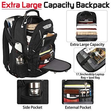 MOCHILA GLOBAL SHOPEX DE ORDENADOR PORTÁTIL 18.4 PARA HOMBRES DE 55L EXTRA GRANDE PARA JUEGOS PORTÁTILES CON PUERTO - 2