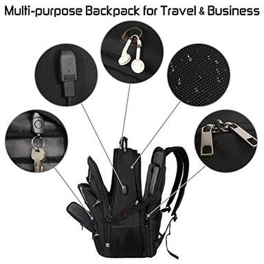 MOCHILA GLOBAL SHOPEX DE ORDENADOR PORTÁTIL 18.4 PARA HOMBRES DE 55L EXTRA GRANDE PARA JUEGOS PORTÁTILES CON PUERTO - 5