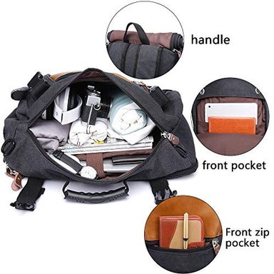 MOCHILA CONVERTIBLE GLOBAL SHOPEX KAKA TRAVEL DUFFLE CARRY-ON BOLSA PARA PORTÁTIL DE 15.6'' NEGRO - 4