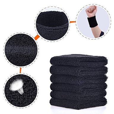 MUÑEQUERAS GLOBAL SHOPEX NEGRO 6 UNIDADES DEPORTIVAS FÚTBOL BALONCESTO CORRER ATLETISMO DEPORTES - 2