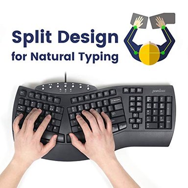 TECLADO GLOBAL SHOPEX ERGONOMICO PERIXX PERIBOARD-512 DISEÑO NATURAL - 2