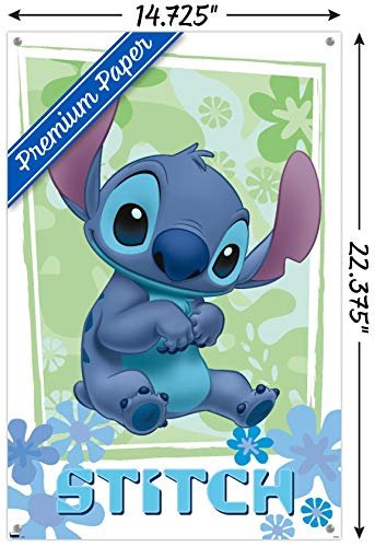 PÓSTER DE PARED DISNEY LILO AND STITCH CON DISEÑO DE FLORES - 3