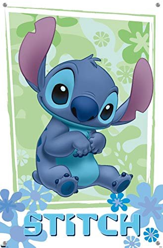 PÓSTER DE PARED DISNEY LILO AND STITCH CON DISEÑO DE FLORES - 4