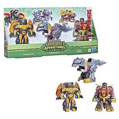 TRANSFORMERS DINOBOT ADVENTURES DINOBOT SQUAD GRIMLOCK DINOBOT SNARL Y PREDAKING PAQUETE DE 3 FIGURA - 3