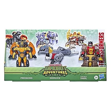 TRANSFORMERS DINOBOT ADVENTURES DINOBOT SQUAD GRIMLOCK DINOBOT SNARL Y PREDAKING PAQUETE DE 3 FIGURA - 4