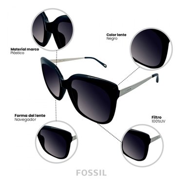 LENTES DE SOL FOSSIL X82633 MUJER PROTECCIÓN UV - 4