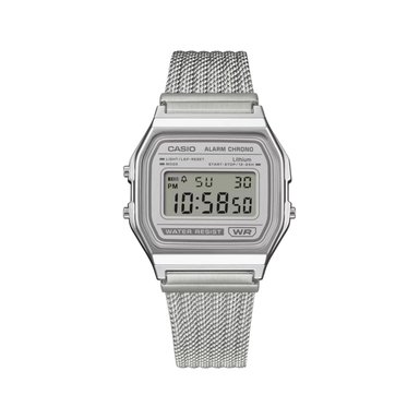 RELOJ CASIO A158WEA-7DF PARA MUJER ACERO INOXIDABLE PLATEADO - 1
