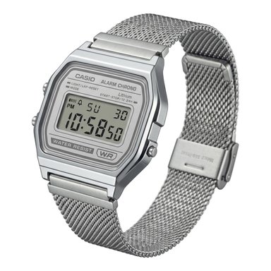 RELOJ CASIO A158WEA-7DF PARA MUJER ACERO INOXIDABLE PLATEADO - 3