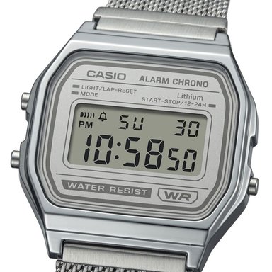 RELOJ CASIO A158WEA-7DF PARA MUJER ACERO INOXIDABLE PLATEADO - 4