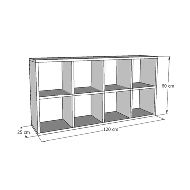 ORGANIZADOR WONDER WOOD MUEBLERÍA JUGUETERO MONTESSORI 8 COMPARTIMIENTOS MELAMINA NIÑOS Y NIÑAS BLANCO - 3