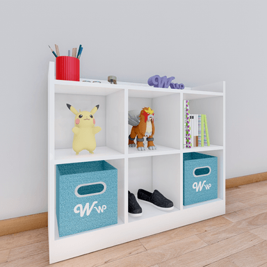ORGANIZADOR COMODA JUGUETERO MONTESSORI WONDER WOOD MUEBLERIA DE 6 COMPARTIMIENTOS MELAMINA BLANCA - 2