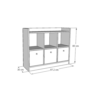 ORGANIZADOR WONDER WOOD MUEBLERÍA COMODA JUGUETERO MONTESSORI 3 COMPARTIMIENTOS Y 3 CAJONES MELAMINA /ROSA BLANCO - 3