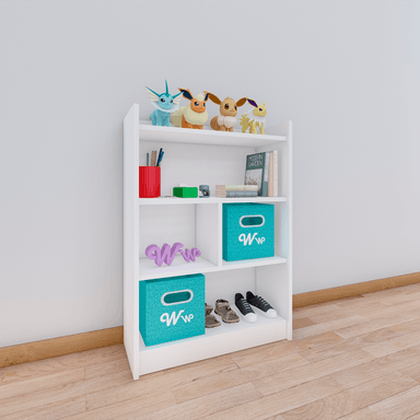 ORGANIZADOR COMODA JUGUETERO MONTESSORI WONDER WOOD MUEBLERIA DE 4 COMPARTIMIENTOS MELAMINA BLANCA - 2