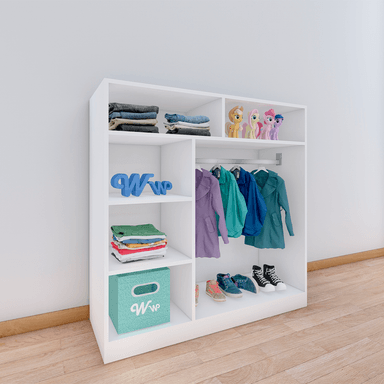 CLÓSET WONDER WOOD MUEBLERÍA ORGANIZADOR MONTESSORI 5 COMPARTIMIENTOS MELAMINA NIÑOS Y NIÑAS BLANCO - 2