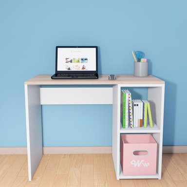 ESCRITORIO WONDER WOOD MUEBLERÍA BLANCO/NATURAL HARVEY CON 2 COMPARTIMIENTOS - 2