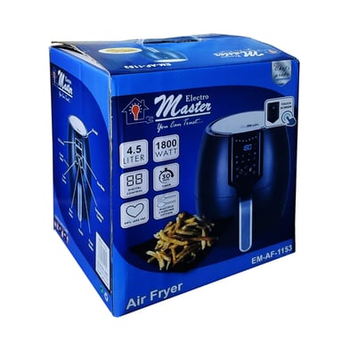 FREIDORA DE AIRE ELECTRO MASTER EM-AF-1153 4.5 LITROS ELECTRO MÁSTER 1800 WATT POTENCIA NEGRO - 4