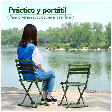 PACK X2 SILLA PLEGABLE 2 EN 1 PARA PLAYA CAMPING VD DD4 - 2