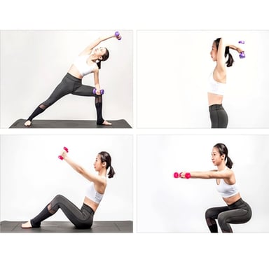 MANCUERNAS XTREME SPORT PESAS DE 3KG VINIL MORADO X2 - 2