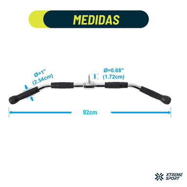 BARRA XTREME SPORT METAL ACCESORIO POLEA GIMNASIO - 3