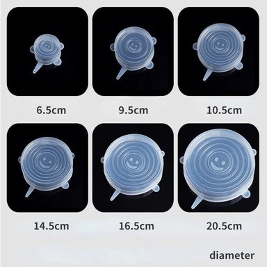 PACK 2 ACCESORIOS COCINA ANKAFA MULTICOLOR X 6 TAPAS SILICONA ELASTICAS TAPER - 6