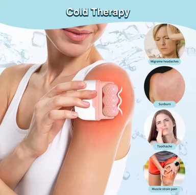 TRATAMIENTO FACIAL ICE ROLLER DOBLE CABEZAL MASAJES TERAPIA FRIO RODILLO - 2