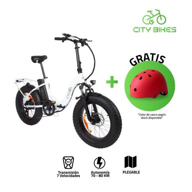 E-BIKE CYCOOL EWILD20W/1005 CON TIMON PLEGABLE, INC. BATERIA, CARGADOR Y LLAVES (MODELO BLANCO) - 2