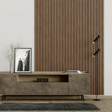 DECORACION PARED DECORPLAS WPC MARRÓN WALL PANEL COÑAC INTERIORES - 1