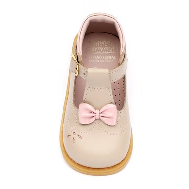 ZAPATOS DE VESTIR NIÑA BUBBLEGUMMERS CUERO BEIGE PIBE - 2