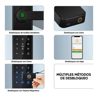 CERRADURA INTELIGENTE GRANDE 5 MODOS+ ASESORÍA INSTALACIÓN - 6