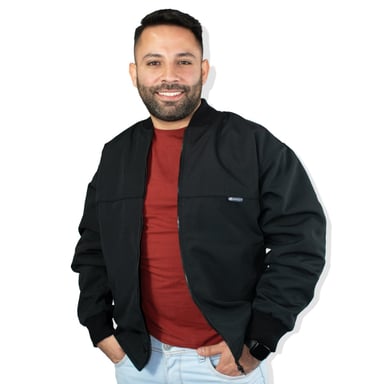 CASACA LEGANT HOMBRE CUELLO TEJIDO - NEGRO XXXL - 1