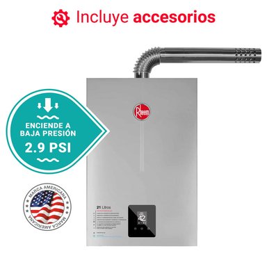 TERMA A GAS RHEEM 21L GAS LICUADO GLP TIRO FORZADO - 4