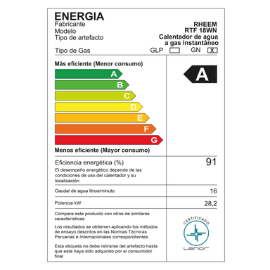 TERMA A GAS 18L TF WIFI RHEEM GAS NATURAL GN - CALIDDA - 6
