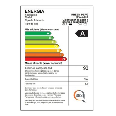 TERMOTANQUE 114 L GLP - 5