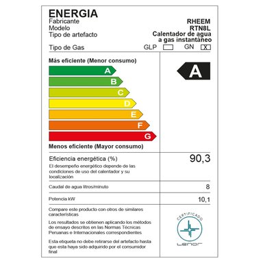TERMA A GAS 8L GAS NATURAL GN - TIRO NATURAL SIN DUCTO - 6