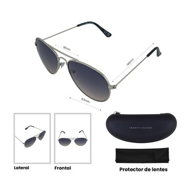 LENTES DE SOL UV400 MUJER X60064 TOMMY HILFIGER PLATEADO CLASICO 1030093 - 6