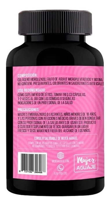 1 FRASCO LIMA NATURALS COLÁGENO AGUAJE & BIOTINA 100 CÁPSULAS - 4
