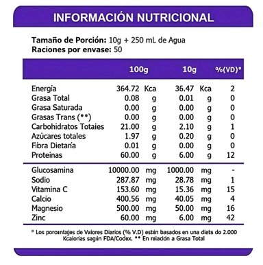COLÁGENO LIMA NATURALS GLUCOSAMINA EN POLVO 500 G CON RAMOS - 3