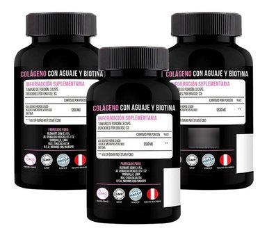 CÁPSULAS LIMA NATURALS COLÁGENO AGUAJE Y BIOTINA COMPRIMIDOS 03 FRASCOS 100 UNIDADES - 3