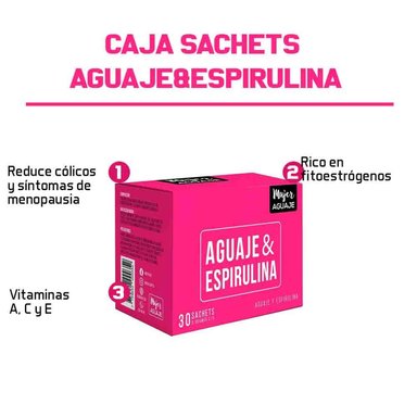 ESPIRULINA Y AGUAJE CAJA DE 30 SACHETS DE 5G C/U MUJER AGUAJE - 2