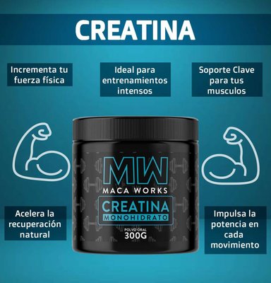 CREATINA + OMEGA 3 CÁPSULAS MACA WORKS - 2