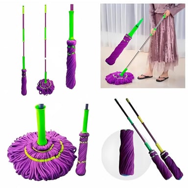 TRAPEADOR MÁGICO GIRATORIO DE MICROFIBRA SECADO RÁPIDO EXPRIME SIN CONTACTO FUCSIA OSCURO TAMAÑO M - 3