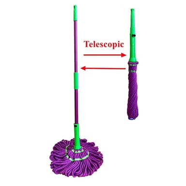TRAPEADOR MÁGICO GIRATORIO DE MICROFIBRA SECADO RÁPIDO EXPRIME SIN CONTACTO FUCSIA OSCURO TAMAÑO M - 5