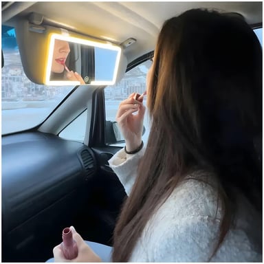 ESPEJO LED TÁCTIL PORTÁTIL PARA AUTO RECARGABLE 3 TONOS DE LUZ - 1