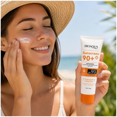 PROTECTOR SOLAR BIOAQUA SPF 90+ HUMECTANTE HIDRATANTE 50G FACIAL Y CORPORAL - 3